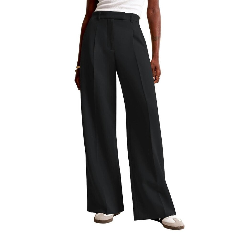 High Waisted Wide Leg Work Pants Polyester Spandex Business Casual